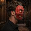 Creepy Pumpkin Skeleton Masque Scary Halloween for Adults, Horror Full Face Cosplay Skull Costume, Foam Party Prop Breathable