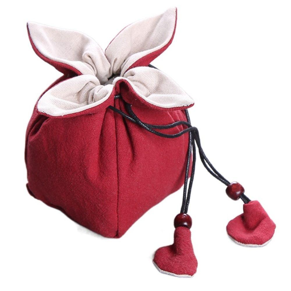 Multi-Function Thickened Cotton Storage Bag Durable Portable Tea Cup Pouch Convenient Cotton Teacup Storage Bag Outdoor