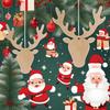 50PCS Christmas Reindeer Ornaments DIY Hanging Pendants Unfinished Blank Wooden Reindeer Head Shape Cutouts for Crafting