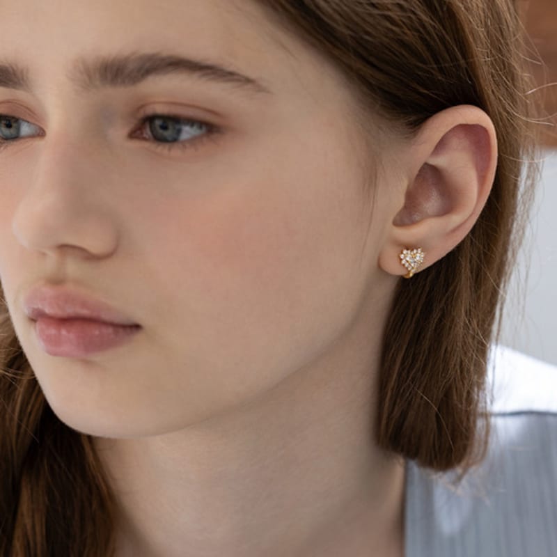 Tatiana (Серебро 925) Серьги-кольца Oriel Heart EC3184