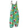 Женский повседневный свободный комбинезон с рождественским принтом, комбинезон с широкими штанинами, без рукавов, с карманами