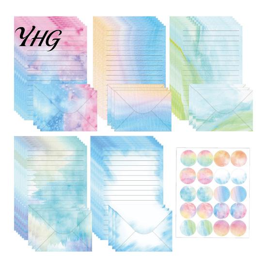 Fresh Style Note Paper Watercolor Letterhead Set, Envelopes Letter And Stickers Personalized Correspondence Kit, Handwritten Birthday Messages