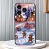 Дизайн рождественской подарочной коробки для Apple iPhone 17 16 16E 15 14 13 12 11 Pro Max Plus Черный Мягкий Силиконовый Чехол для Телефона