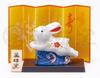 Yakushigama Longevity Good Luck Rabbit Zodiac 2023 Rabbit New Year Figurine Interior Good Luck Charm (Yakushigama) (Wave Rabbit) [88]