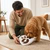 Dog Puzzle Toy Slow Feeder Bowl, Heart Shape and Brown, Interactive Pet Feeding Bowl for Training