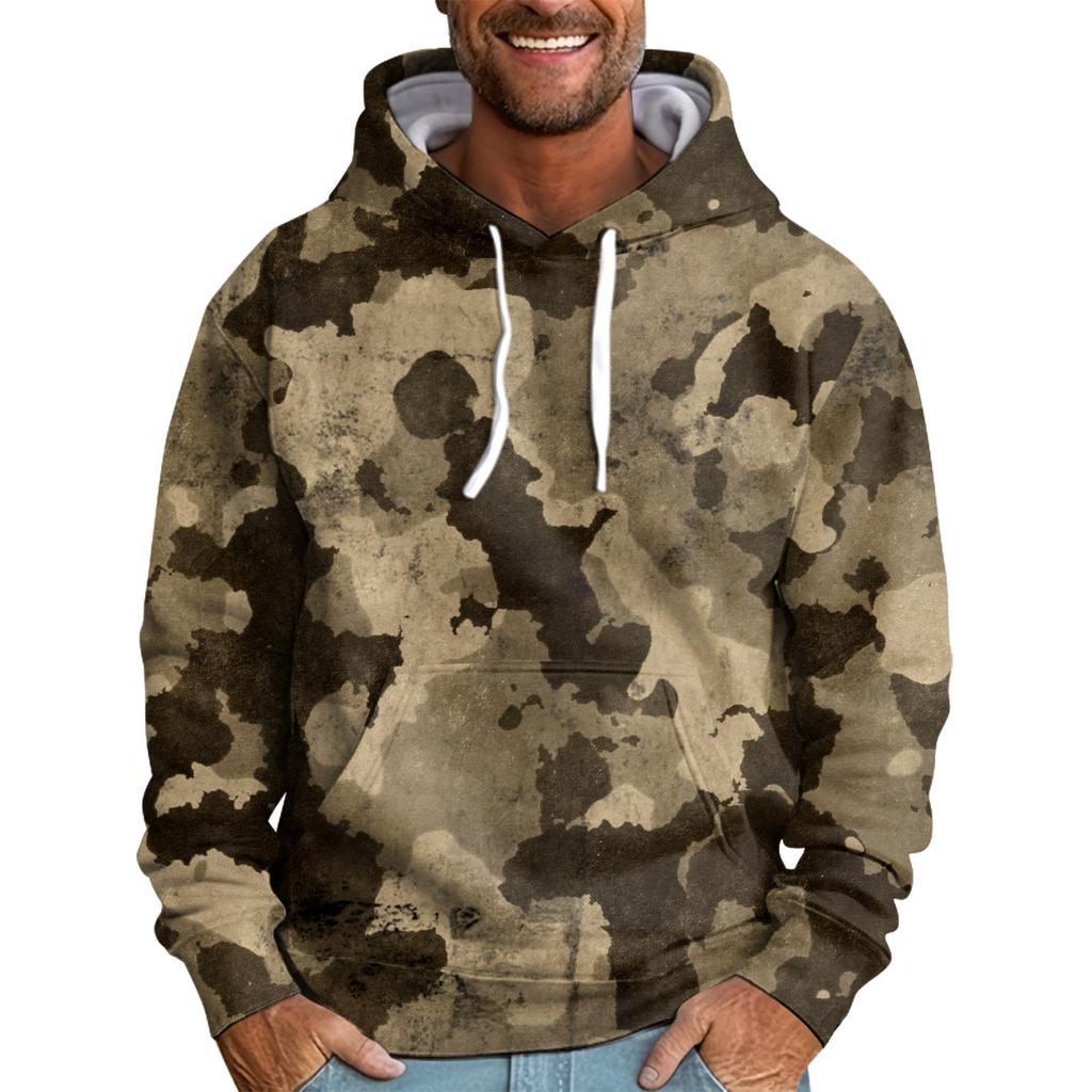 Men's Loose Printed Hooded Sweatshirt Men's Casual Fashion Sports Sweatshirt