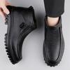 Ботильоны мужские из натуральной кожи с боковой молнией, повседневная обувь для мужчин, высококачественные деловые низкие туфли, мужские зимние плюшевые ботинки для снега