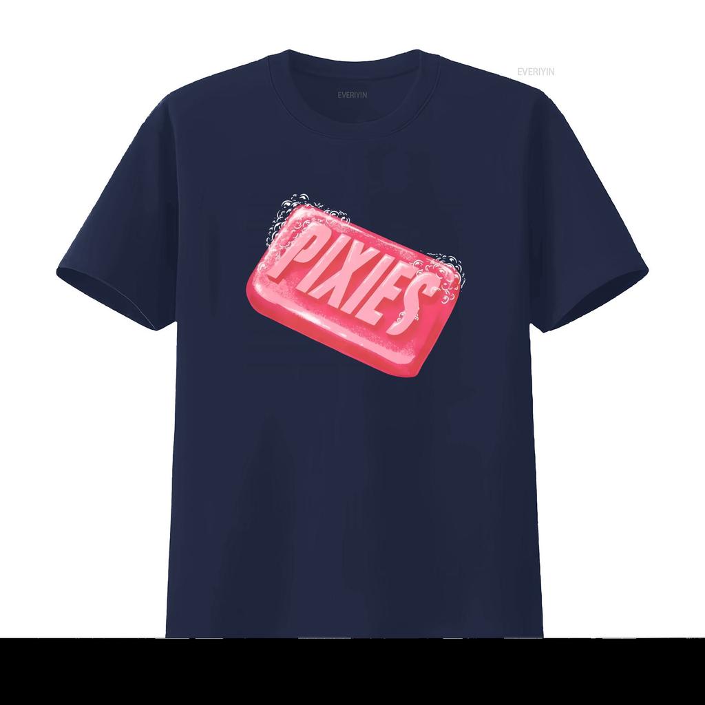 PIXIES Wash Up Design T Shirt Front Back Print X Large Size vintage Washed fashion designer clothes streetwear Casual
