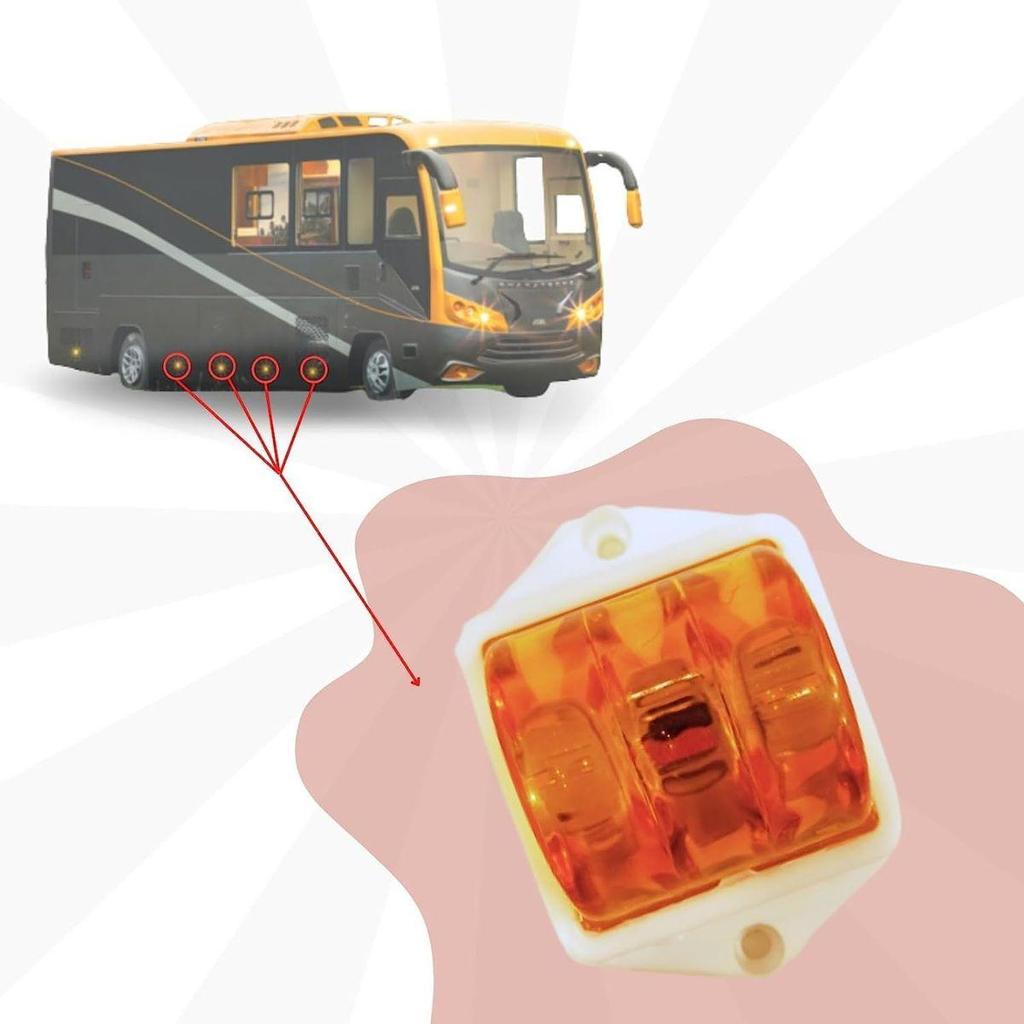 APSMOTIV 12V LED Clearance Lights Amber Color for Trucks Trailer RV Universal Fitment Outline Clearance Marker Light Set of 10 Pieces