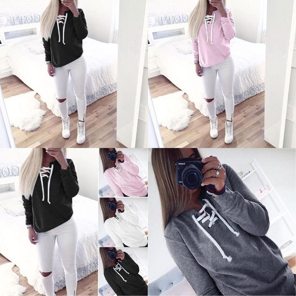 Cozy Women Sweat Sweatshirt Baggy Jumper Plain Pullover Tops Sweater Ladies Oversized