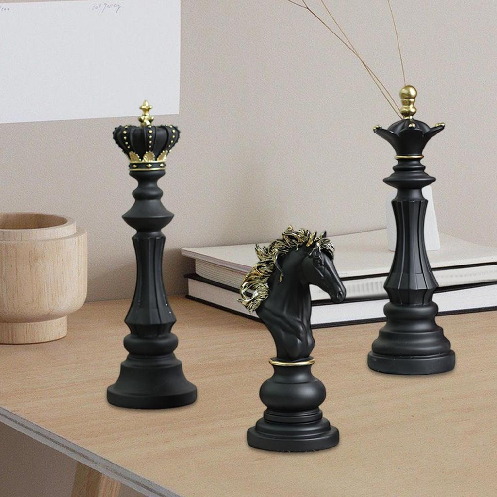 Decorative Chessmen Ornaments Resin Miniatures Objects for Room Bookshelf Cabinet Table Decoration