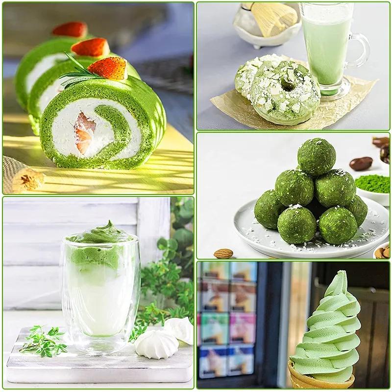 Органический порошок матча — порошок зеленого чая матча для приготовления пищи, выпечки, латте, смузи, горячих и холодных напитков — богат антиоксидантами