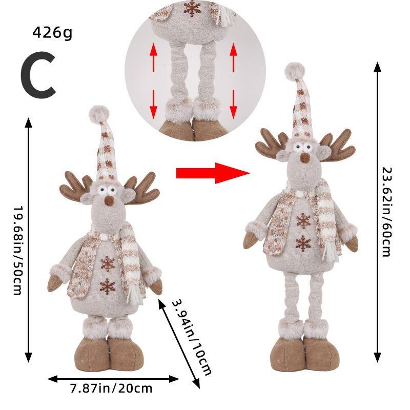 Рождественский снеговик телескопическая кукла вязаная кукла лось украшение для оконной сцены Ноэль Веселый рождественский подарок С Новым годом 2024