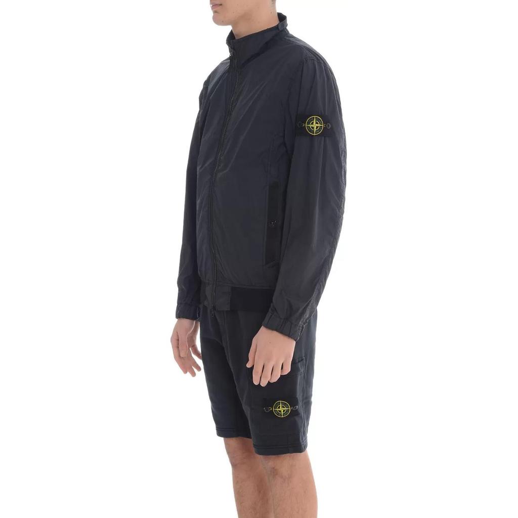 STONE ISLAND Куртка мужская Ss25 из смолы нейлона ветрозащитная водонепроницаемая с воротником на молнии темно-синяя K1S1541000-37S0A23-V0020