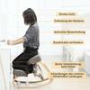 Kneeling Chair, Ergonomic Seat Stool, Upholstered Stool for Healthy Sitting Posture, Birch Wood, 120 kg Load Capacity, Grey