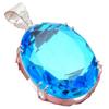 Swiss Blue Topaz Gemstone Handmade 925 Sterling Silver Jewelry Pendant 2.17" AH-782