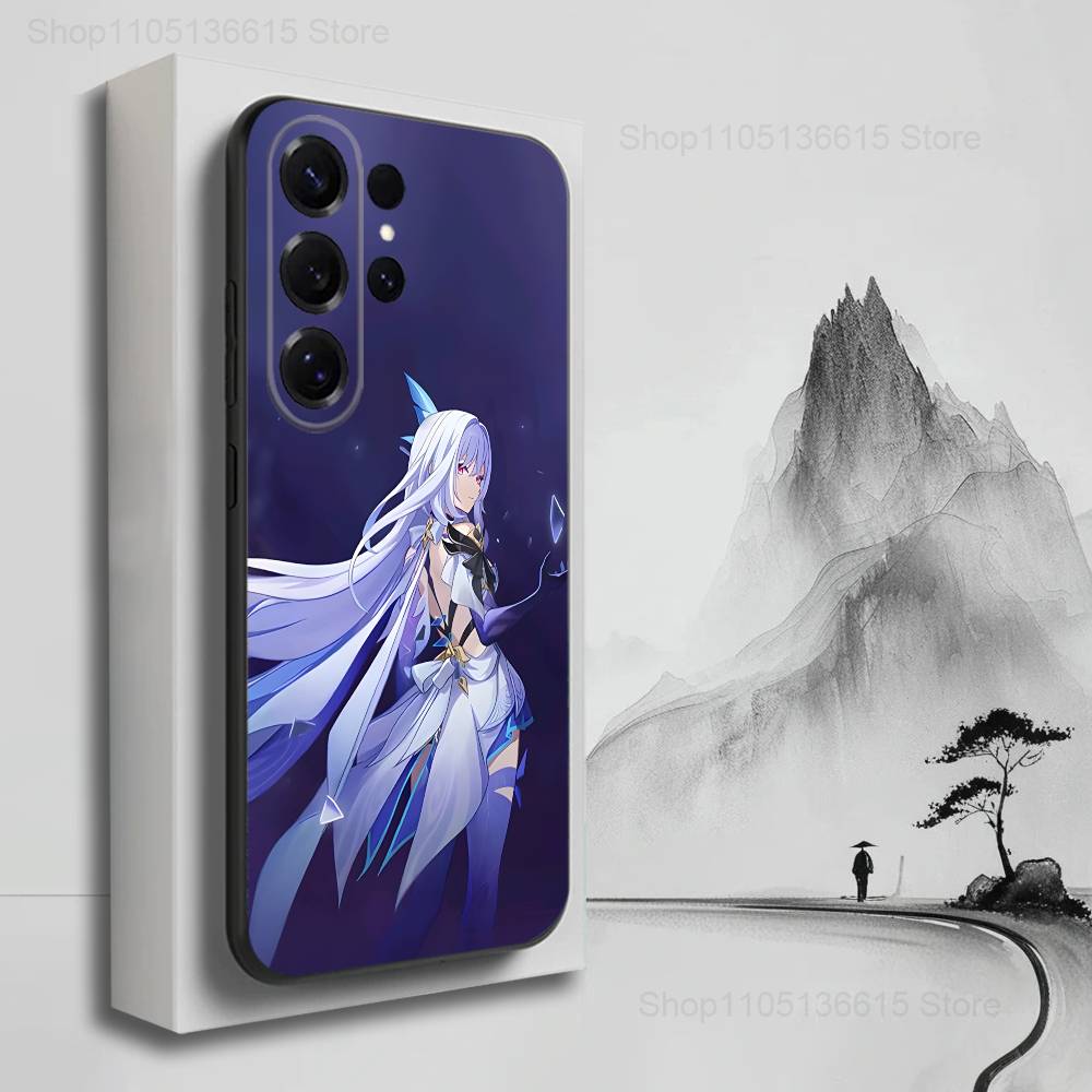 G-GENSHIN IMPACT S-Чехол Skirk Для Samsung S22,S21,S9,S25,S24,S23,Ultra,FE,S20,S10,Plus,Lite,Мягкий Силикон Черный