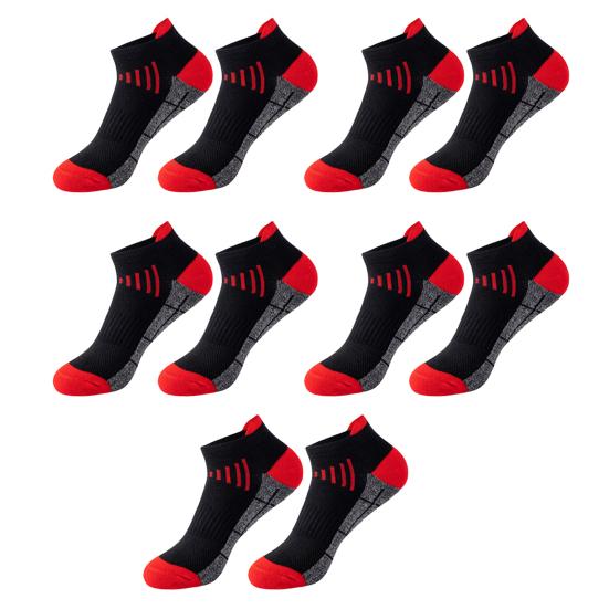 5 Pairs Men's Cotton Ankle Socks Athletic Cushioned Performance Socks Moisture Wicking Breathable Running Socks