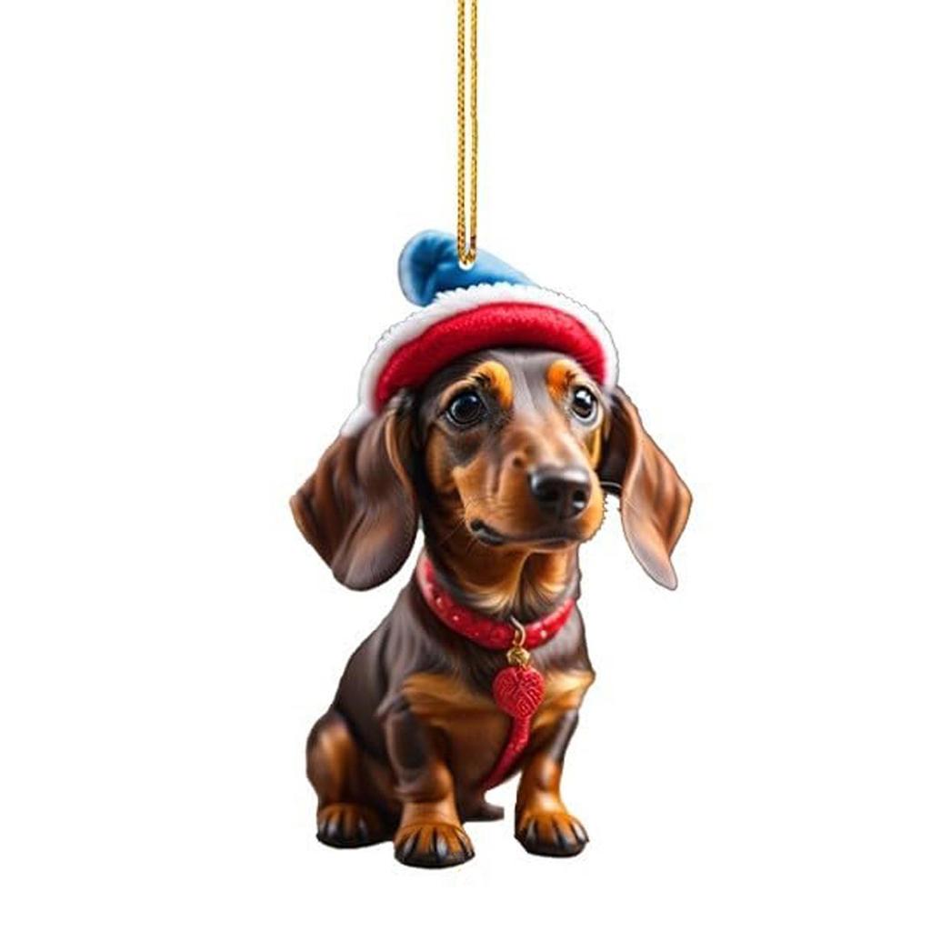 Подвеска на рождественскую елку, милая форма собаки, акриловое подвесное украшение для рождественской елки для дома, праздничное украшение