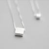 Ожерелье с подвеской в виде квадратного куба из стерлингового серебра 925 пробы, геометрическое ожерелье, ювелирные изделия для женщин S-N194