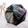 Parisian Canal Purple Blossoms Themed Automatic Opening and Closing Umbrella, Brightly Colored 8-rib Portable Umbrella, Suitable for Men and