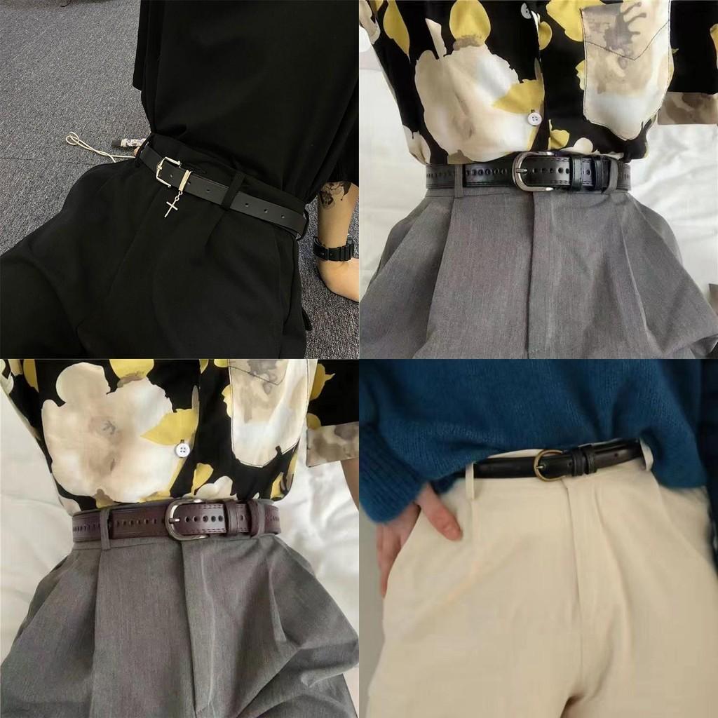 Винтажный пояс в корейском стиле, черный, универсальный, модный, повседневный пояс для унисекс