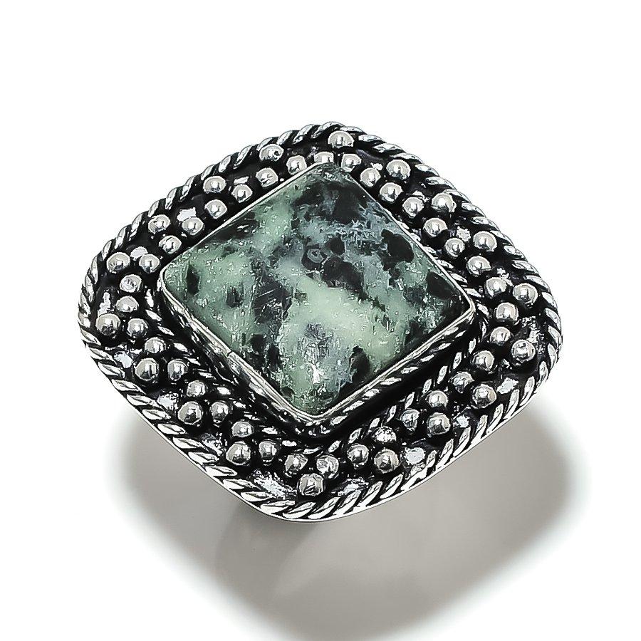 Рубиновый цосит, созданный в лаборатории, ювелирное изделие ручной работы из стерлингового серебра 925 пробы, размер 6 z0u44