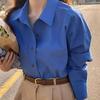 Spring Autumn New Lapel Long Sleeved Blouses Women's Western-style Solid Simple Button Korean Shirts