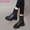 Fashion GKTINOO 2025 Autumn Winter Thick Heel Ankle Boots Women Warm Boots Shoes Handmade Genuine Leather Handmade Platform Boots 34-40