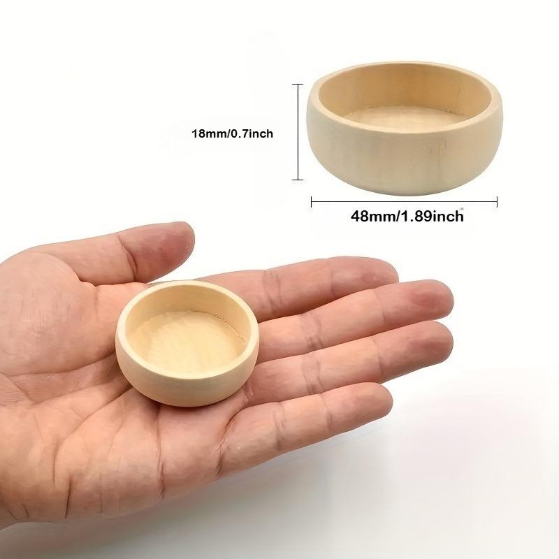 50/100pcs Handmade Wooden Decorative Beads Mini Natural Primary Color Small Wooden Bowl DIY Paint Decor Kitchen Decorative Beads