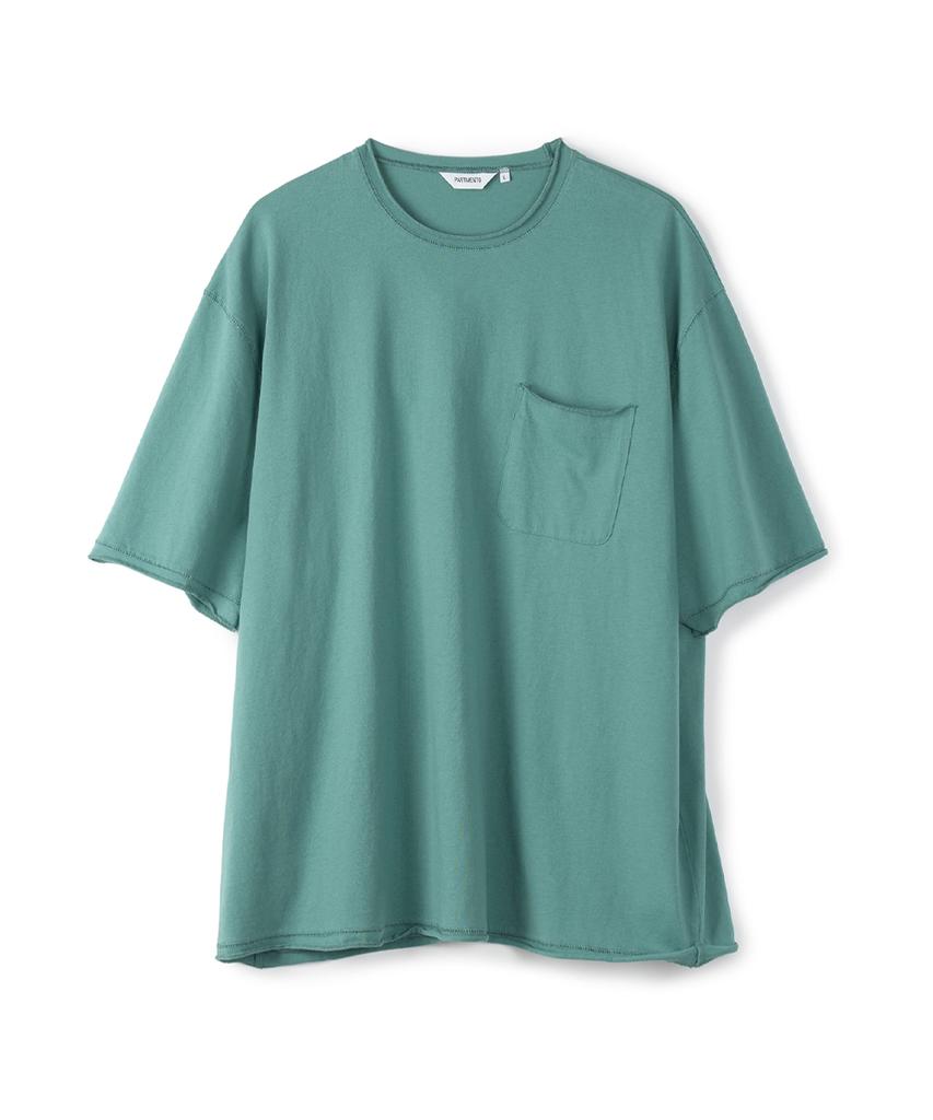 PARTIMENTO Raw Edge Pocket Tee Sage Mint
