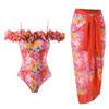New Printed One-piece Swimsuit for Women Space Layer Lace Fashionable Sexy Two-piece Chiffon Skirt