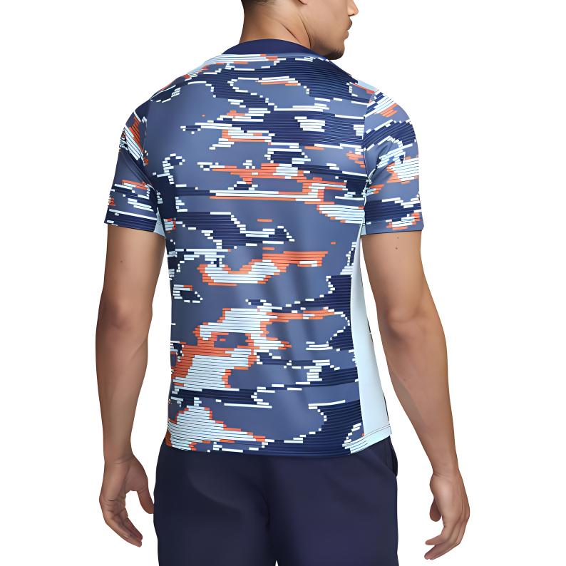 Nike Netherlands Academy Professional Camouflage Casual Pullover Short Sleeve T Shirt Men Tops Blue White FJ2732-492