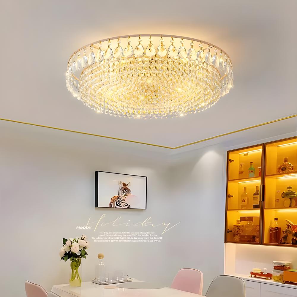 Nordic LED Crystal Circle Ceiling Lamp Гостиная Спальня Внутренний Декор Подвесной Светильник Lampara Luminaire Chandeliers Освещение
