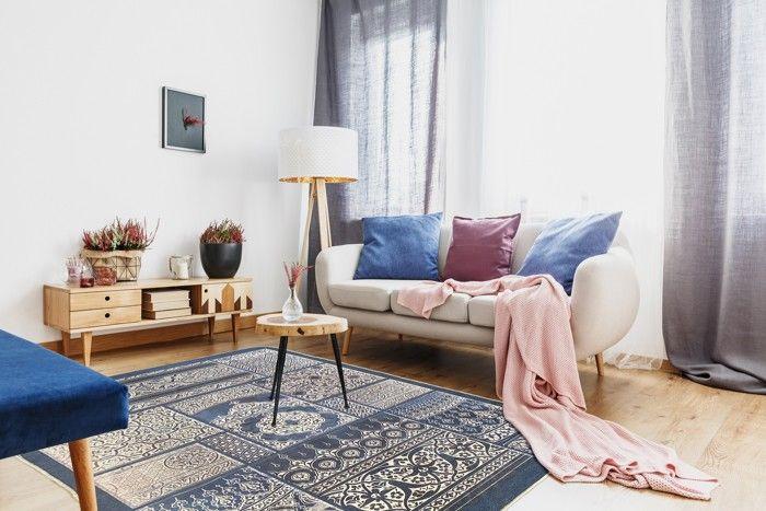 Rug - CORDOUE - Blue - Machine Washable - Non-slip - 160x230 Cm