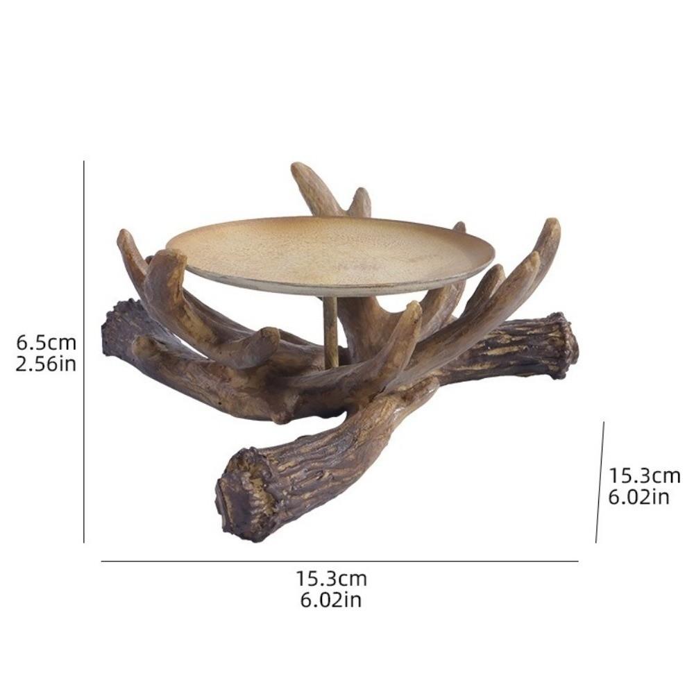Handicraft Antler Candle Holder Vintage Tealight Holder Rustic Style Desktop Ornament Office