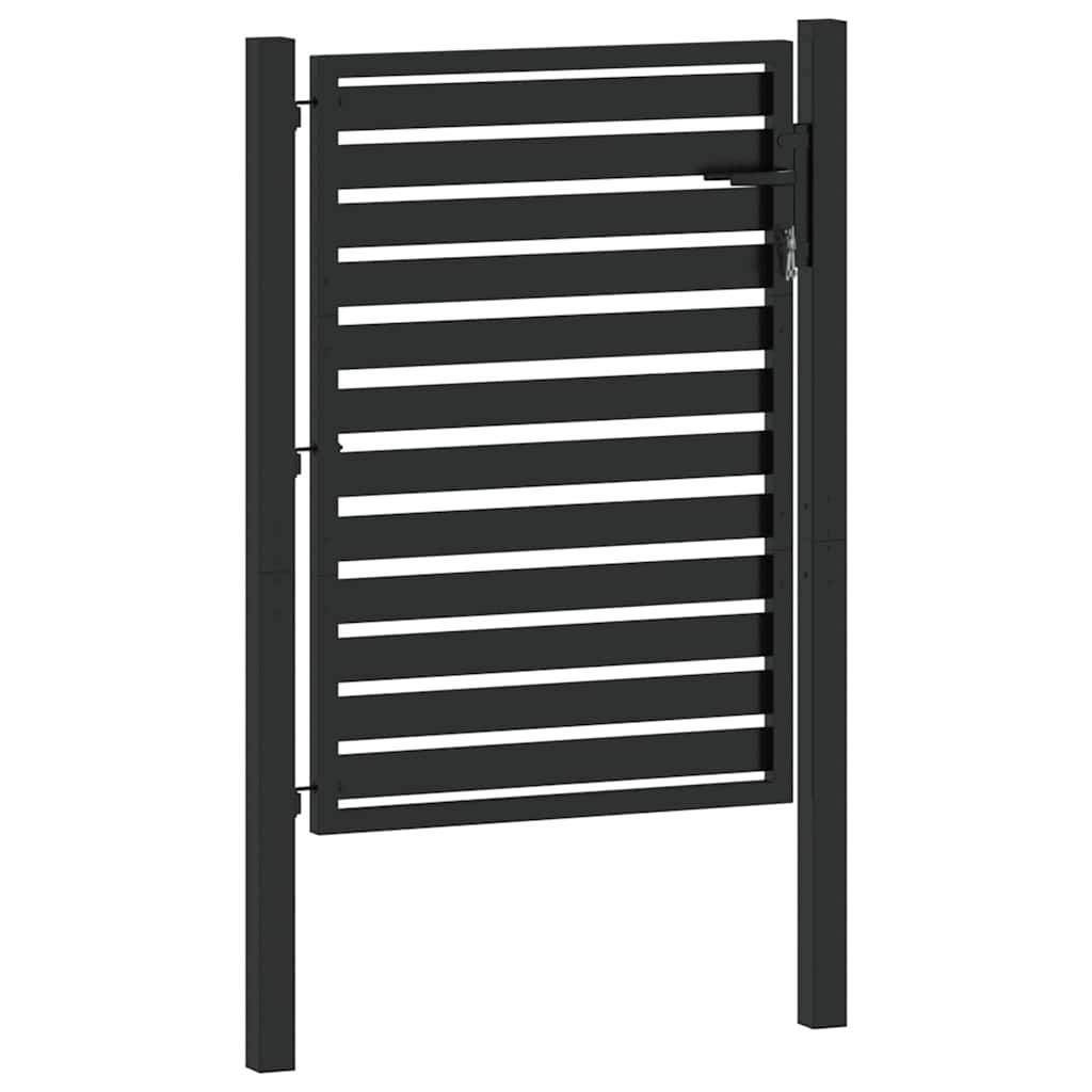 Garden Gate Lockable Black 100 x 120 cm Aluminum