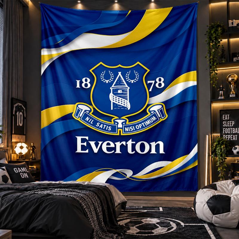 Wall Hanging Tapestry Everton Football Print Cloth for Living Room Bedroom Home Decor