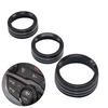 3Pcs Knob Ring Cover 4.3*1.7cm Aluminum Alloy Black
