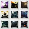 Halloween Horror Pumpkin Bat Print Pattern Cushion Cover Home Living Room Sofa Decoration Polyester Zipper Pillow Pillow Cover