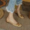 Fashion Sandals Women 2024 Summer Fashion Outdoor Comfortable Baotou Casual Retro Flat Sexy Square Heel Shoes for Woman Sandalias Mujer