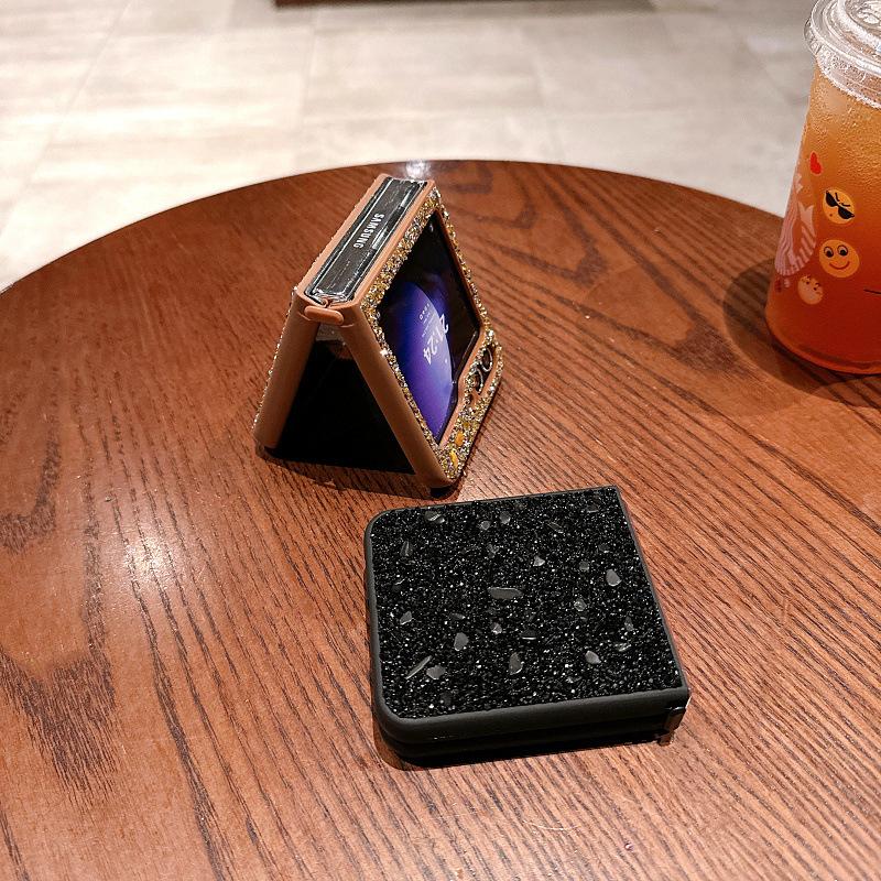 Подходит для Samsung ZFlip5 Чехол для мобильного телефона с россыпью бриллиантов, откидной для складного экрана Fold5, полная защита, защитный чехол, фея