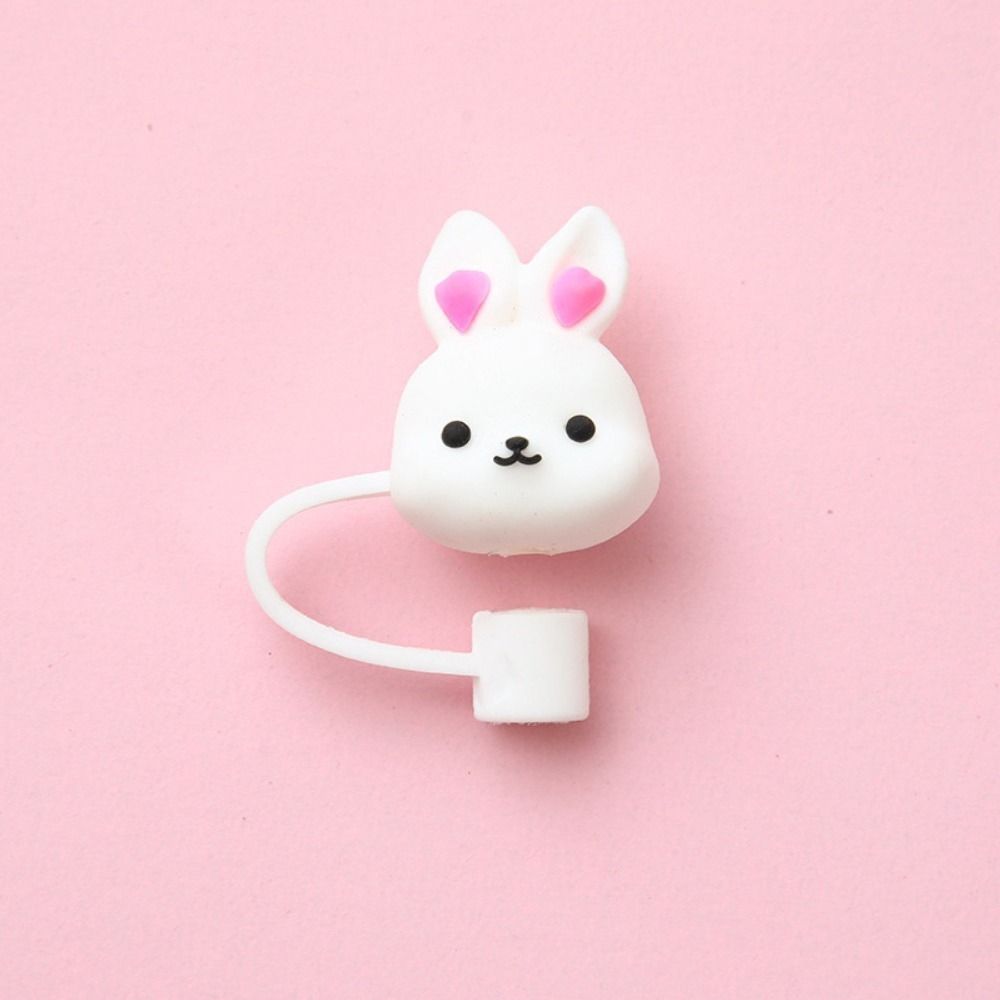 Airtight Silicone Straw Plug Cup Accessories Plugs Tips Cover Cartoon Straw Tips Outdoor