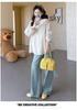 2026 Spring Maternity V-Neck Embroidered Doll Shirt – French Korean Style Loose Top