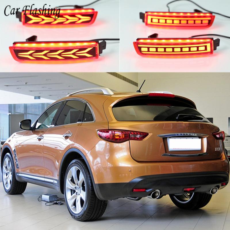 1 пара Для Infiniti FX35 FX37 FX50 2009 2010 2011 2012 2013 Светодиодный отражатель Задний противотуманный фонарь Фонарь бампера Стоп-сигнал