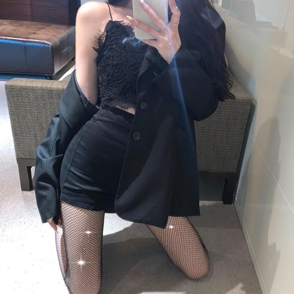 Elastic Diamond Thigh Stockings Shiny Fishnet Diamond Pantyhose Sexy Mesh Nylon Stockings  Summer