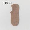 5 Pairs Boat Socks Men's Shallow Mouth Invisible Socks Spring and Summer Mesh Breathable Sweat Anti-odour Boneless Cotton Socks