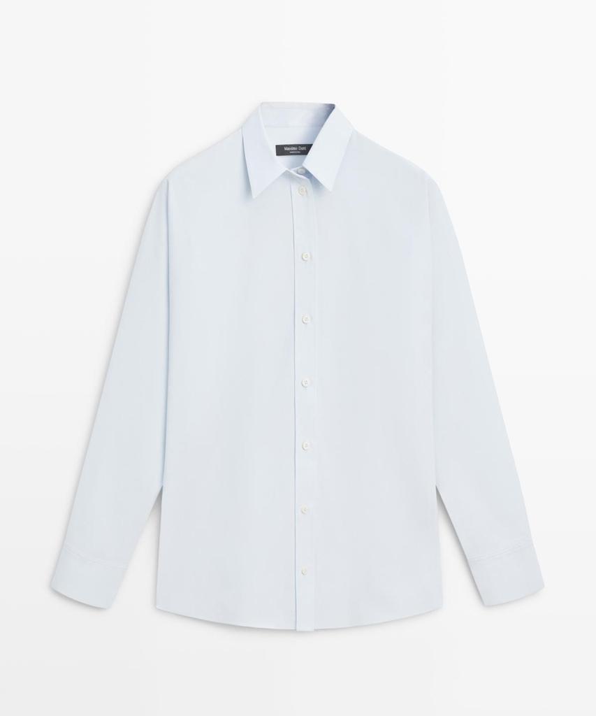 Хлопковая рубашка poplin от Masimodutti