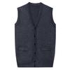Thick Knit V-Neck Cardigan Vest for Men - Autumn/Winter Warm Sleeveless Sweater
