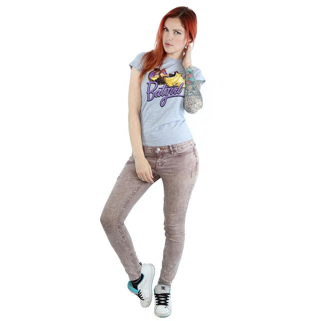 Женская/женская футболка DC Bombshells со значком Бэтгерл Хизер